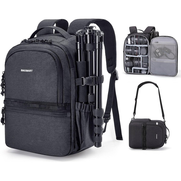 Сумка-рюкзак для фотокамери Bagsmart: DSLR/SLR, сумісна з iPad 12.9