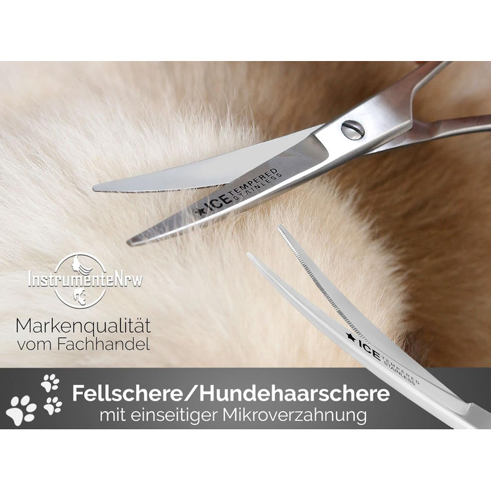 Ножиці для стрижки собак, вигнуті, 8 дюймів, з мікро-зубчиками