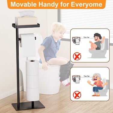 Підставка для туалетного паперу настільна з боксом для вологих серветок, з нержавіючої сталі, чорна матова