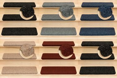 Kettelservice Metzker Step Mats Ramon Rectangular - 15 Piece Set - Anthracite Gray - No Plastic Corners