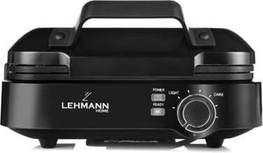 LEHMANN Double Belgian Waffle Maker - 1200W - Non-Stick - Adjustable Temperature - Makes Waffles in 3 Minutes