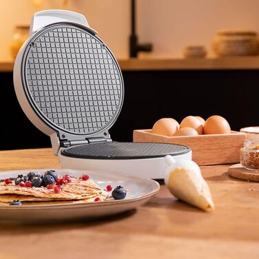 Вафельниця Cecotec Fun Gofrestone з антипригарним покриттям RockStone, регульований термостат, великі вафлі, 1200 Вт (форма кегли).