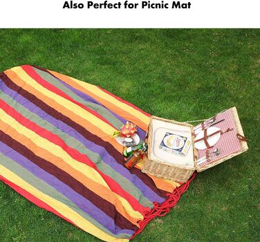 Гамак для відпочинку на відкритому повітрі з бавовни на 1 особу, 190 x 80 см, вантажопідйомність до 150 кг, з сумкою для перенесення. Підходить для саду, тераси, веранди, пляжу та заднього двору.