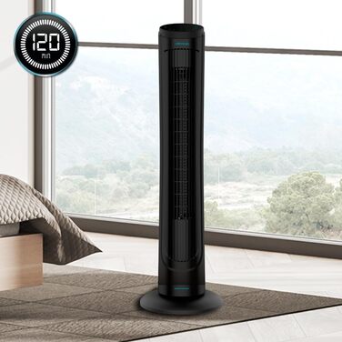 Вентилятор турецький Cecotec EnergySilence 9090 Skyline, 45 Вт, 102 см, з пульт та таймером, чорний