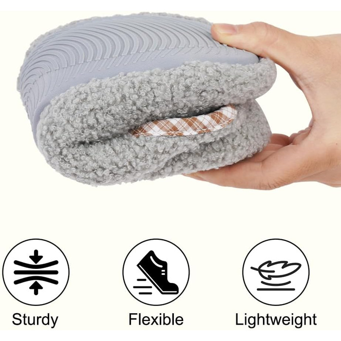 OFFCUP Теплі жіночі халати з меморі-піни: зимові халати, халати з бавовни, халати з плюшу, сірі, 37-38 розмір