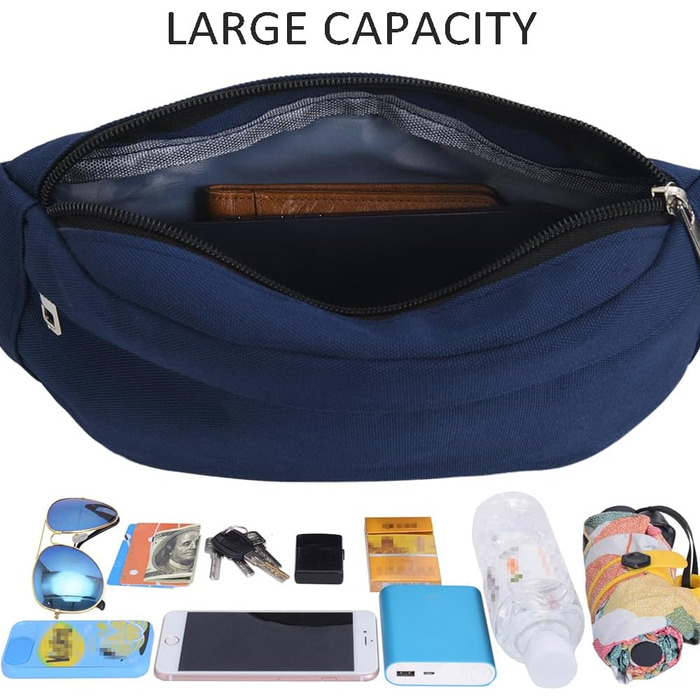 Чоловіча та жіноча поясна сумка-рюкзак для туризму, фітнесу, велосипеду, спорту та відпочинку (D1-темно-синій)