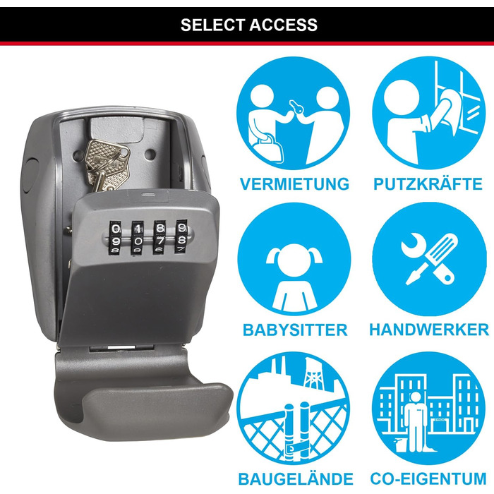 Сейф для ключів Master Lock з додатковою безпекою, настінний, для зовнішнього використання, 13.2 x 10.5 x 4.6 см