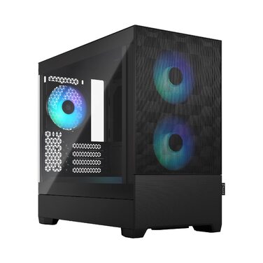 Корпус для ПК Fractal Design Pop Mini Air RGB Black з темперованим склом та сіткою Honeycomb Mesh – 3 RGB вентилятори, підтримка mATX