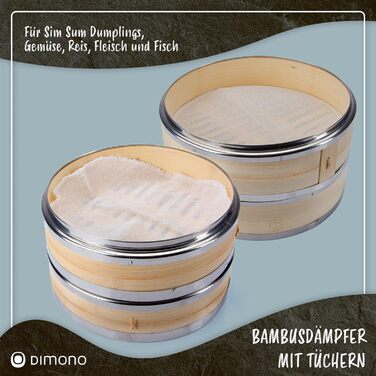 Пароварка Dimono® з бамбуком та нержавіючою сталлю, 2 яруси, набір з 2 шт.