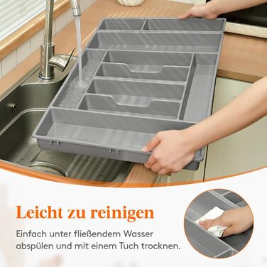 Органайзер для столових приборів Lifewit, 51.6x42 см, для 60 приборів, знімний тримач, пластик