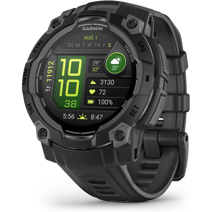 Розумний годинник Garmin Instinct 3 45mm AMOLED - GPS, Multisport, Health Coach, Чорний