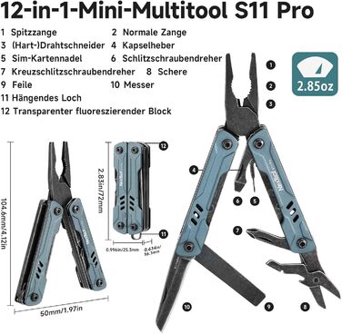 Мультитул NexTool Mini Sailor S11 Pro (12-в-1), сталь, для кемпінгу, туризму, DIY, EDC, подарунок для чоловіків