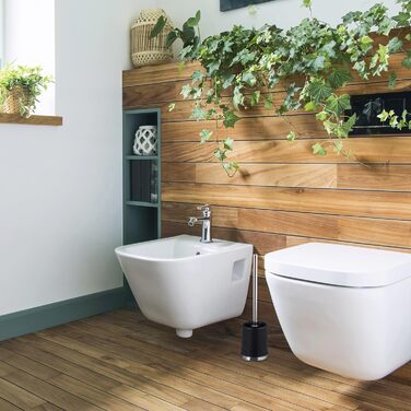 Набір з 3 універсальних щіток для унітазу Relaxdays з тримачем, знімний насаджувач, Ø 7 см, чорний