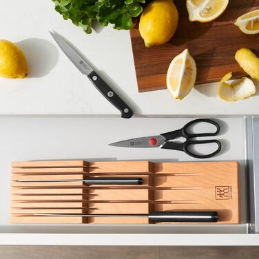 ZWILLING Drawer Knife Block, Drawer Insert, For 8 Knives, 41 x 10.8 x 4.8 cm, Wood, Brown