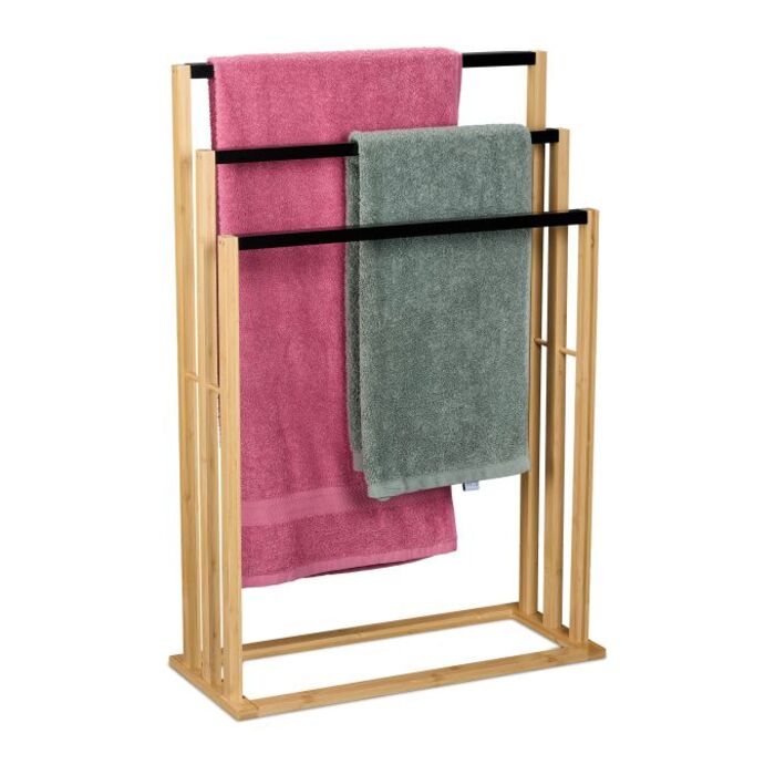 Relaxdays Bamboo Towel Rack
