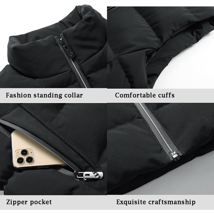 Чоловіча зимова степкова жилетка з коміром-стійкою, тепла, товста, без рукавів, бодівармер, слім-степкова куртка, для активного відпочинку, темно-синій