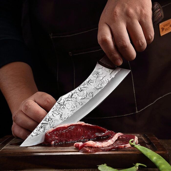 2-Piece Chef Knife Set, Kitchen Knives with Leather Sheath - Hand-Forged Chef Knives, Perfect for Slicing, Japanese Sharp Knife for Home (2 Pieces)