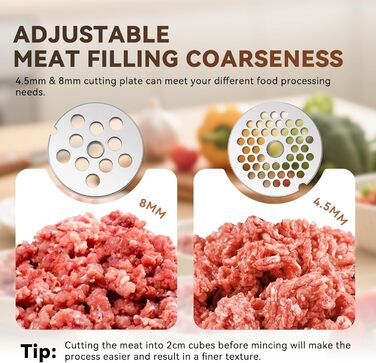 М'ясорубка ручна Hanchen з нержавіючої сталі з присоскою, насадкою для ковбас, 2 дисками та шреддером для овочів - посудомийна