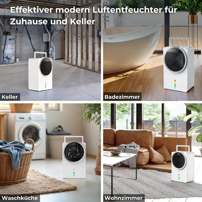 Електричний осушувач повітря Climative ION 12L/24h з Wi-Fi та очищувачем повітря для дому, квартири, ванної кімнати. Захист від вологи та плісняви до 20 м² (Adso)