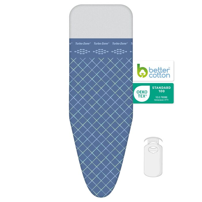 Глянець для прасувального столу Comfort, розмір XL, універсальний, 52x138 см, 100% бавовна з шаром молтона, блакитний