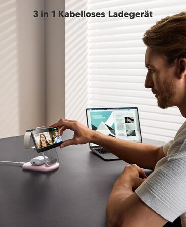 Зарядний пристрій MagSafe 3-в-1 для iPhone та Apple Watch/AirPods (Рожевий)