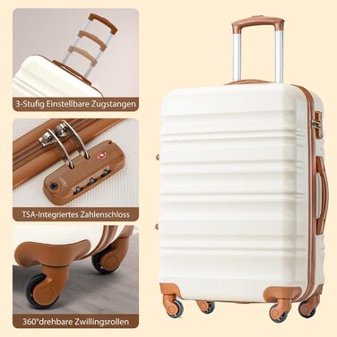 Валіза COOLIFE з жорстким корпусом, тріскачка, валіза для подорожей з TSA-замком та 4 колесами (Зелений, Набір валіз)