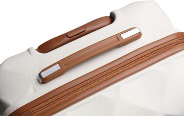 Чемодан British Traveller Mittelgroßer, 64x43x26.5 см, ABS+PC, TSA-замок, 4 колеса, кремовий (64 см, 57 л)