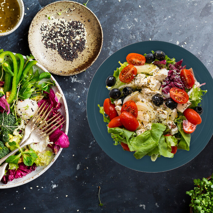 Relaxdays Two-tone stainless steel salad bowl