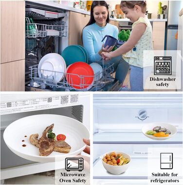 Набір посуду Berglander 24 елементи (6 персон) з пластику: тарілки, миски, чашки для дому, саду, пікніка