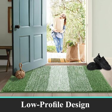 Килимок для дому та ванної кімнати SHACOS, 80 x 120 см, зелений. Антиковзка, швидковисихаюча, для входу та ванної кімнати