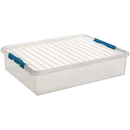 Sunware Bed Box, Transparent/Blue, 60 Litre