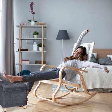 Relaxdays Оксамитовий табурет з підносом