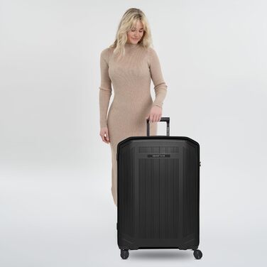 Чемодан Smartbox Hartschalen Check-in L (75 см) з поліпропілену, 4 колеса, TSA-замок, чорний металік