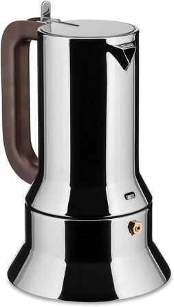 Alessi 9090/6 Espresso Machine, 6 Cups, for Induction, Stainless Steel, Silver, 15.5 x 13.5 x 27 cm, 15.5 x 13.5 x 27 cm, Single