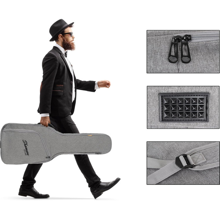 Шейман WGB-115 GY Преміум-лайн Гітара Вестерн - Водовідштовхуючий мішок Gigbag для гітари з міцним матеріалом та регульованими ременями