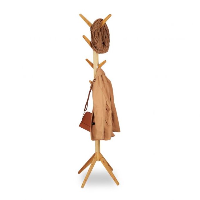 Relaxdays Bamboo Coat Rack