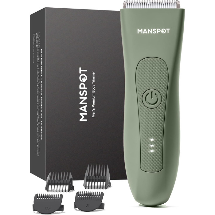 Триммер для тіла MANSPOT: чоловічий, вологостійкий, для інтимної зони, для тіла, для ніг, грудей, пахв, USB-C, для сухого та мокрого гоління