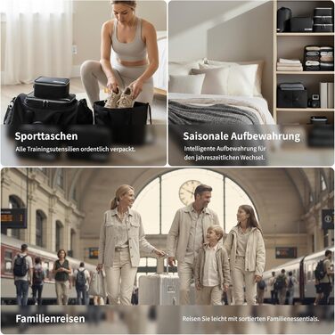 Органайзер для валізи Cipway, 5 шт. - кубики для одягу, нейлон, сірий (5PCS, чорний)