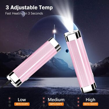Електричний підігрівач для рук 2 шт., 10000mAh, портативний, 3 в 1, USB, з магнітом, 3 рівні нагріву, подарунок на зиму для жінок, чоловіків, сімей, кемпінгу, рожевий, універсальний розмір