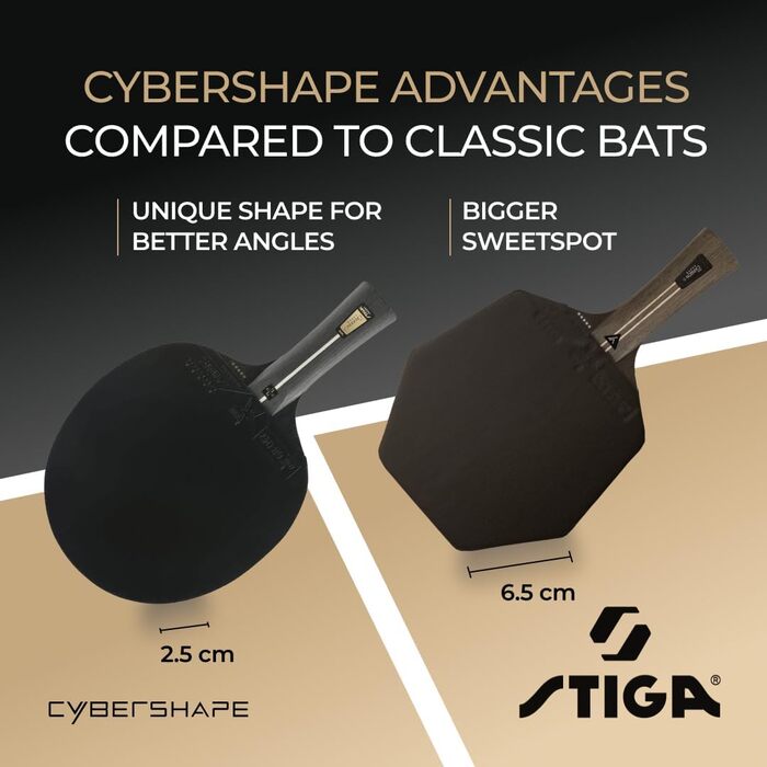 STIGA Pro Carbon+ Cybershape Table Tennis Racket - 5-Star Offensive Paddle for Professional Play