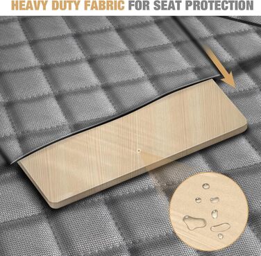 Захист для заднього сидіння автомобіля Lekeinchi для собак - килимок для собак на заднє сидіння з 6 стабільними дерев'яними планками та ременями безпеки - водовідштовхувальний, стійкий до подряпин, запобігає ковзанню, килимок для собак для SUV, вантажівки