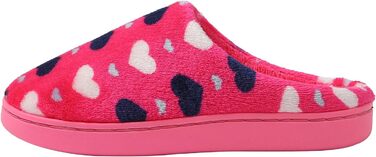 Тапочки домішки JOMIX Winter Hausschuhe для жінок з серцем, теплі, з плюшевою підкладкою, зручні, антиковзні, домашні (36 EU, фуксія)