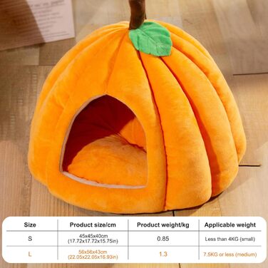 Кігтечка-будиночок для котів на Хелловін, форма гарбуза, тепла та м'яка (L)