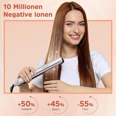 BESTOPE PRO 2-в-1: випрямляч та плойка для волосся, швидкий нагрів 15с, іонізація, керамічне покриття, зменшує пухнастість, 3D-плавальні пластини, LCD-дисплей, 120-230°C, сріблясто-сірий