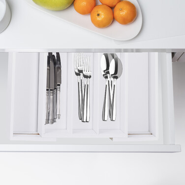 Relaxdays Cutlery Insert Bamboo White