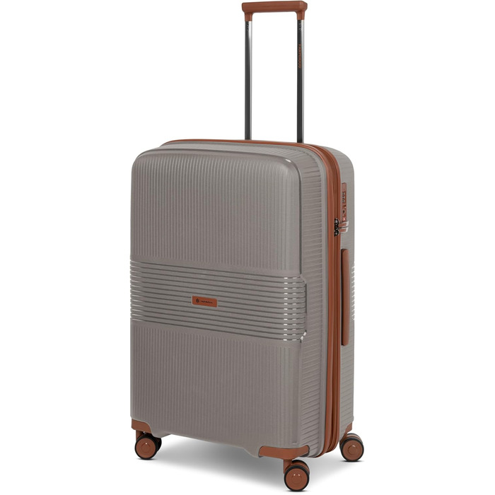 Набір валіз Eco Edition 3-в-1: міцні, розширювані, з TSA-замком | Розміри: M (67 см) | Для жінок та чоловіків (колір капучино)