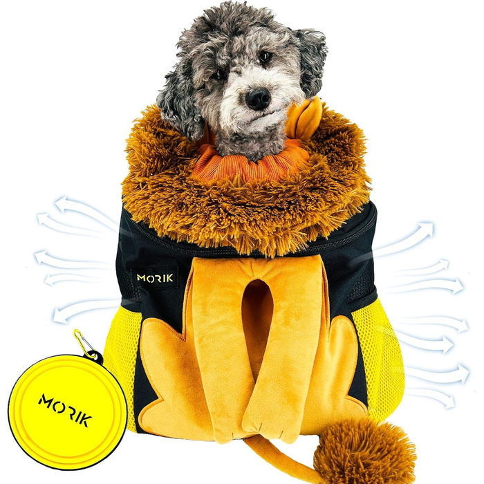 Рюкзак для тварин MORIK Lion's Den: для собак та котів до 9 кг. З вентиляцією, килимком та ременем безпеки. Ідеально для подорожей та активного відпочинку, розмір M
