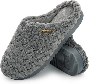 Жіночі халапи LongBay з піною Memory Foam та плюшем, антиковзкі, 38/39 EU, сірі