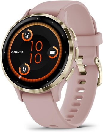 Розумний годинник Garmin Venu 3S 41mm – Фітнес-годинник з AMOLED-дисплеєм, до 10 днів роботи від акумулятора, 30+ спортивних функцій, Bluetooth, GarminPay, режим для інвалідних візків, рожевий/золотистий