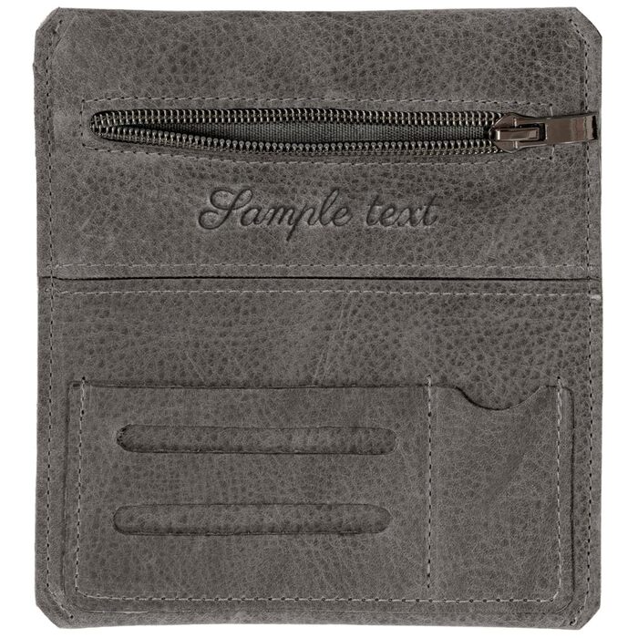 Simaru Personalized Leather Tobacco Pouch with Engraving for 30g Tobacco Bag, Genuine Leather Rolling Pouch incl. Filter Compartment and Sheets Holder (Dark Grey) (Dark Grey)